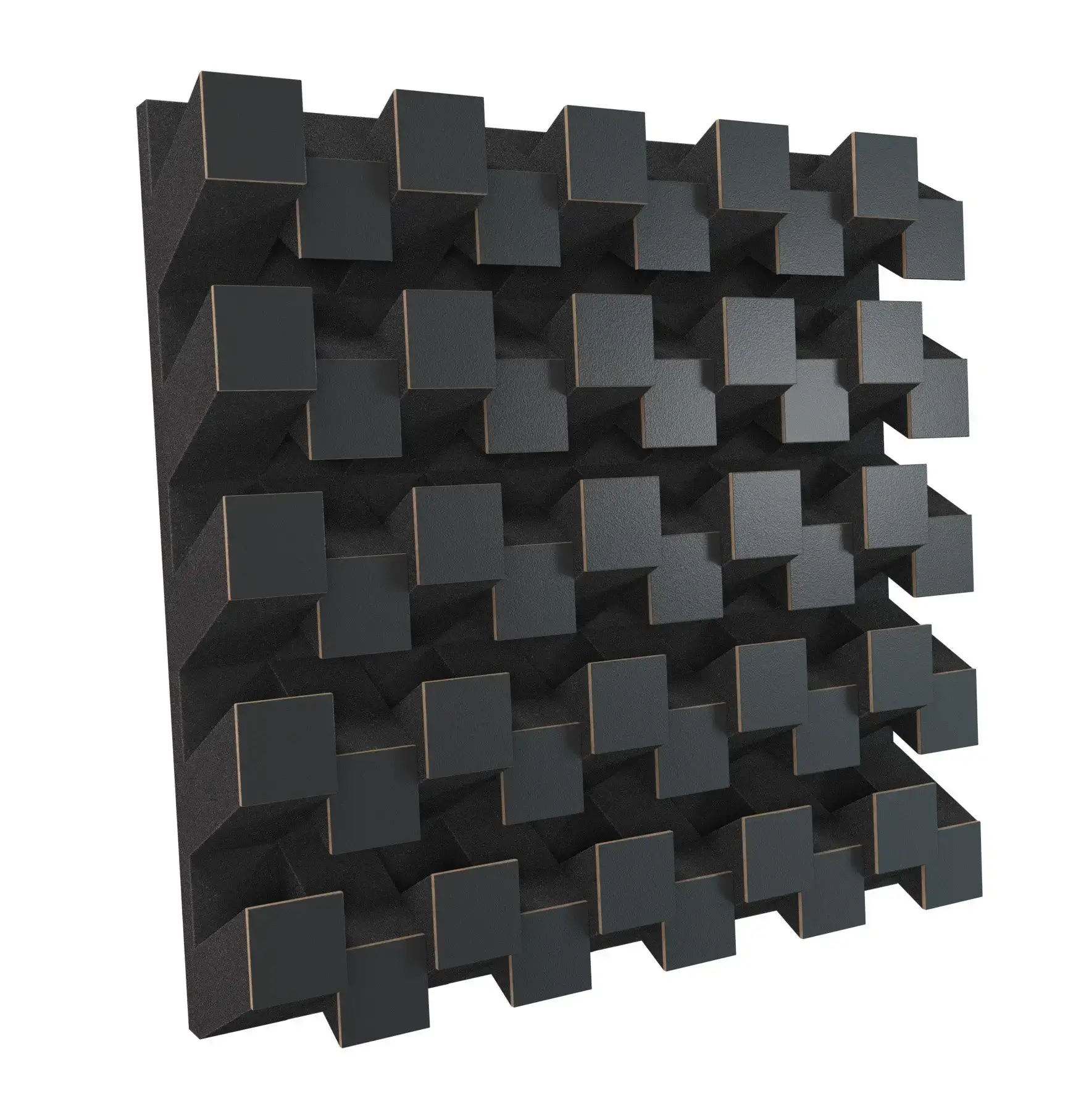 Studio Acoustic Diffuser serious Black 4pc 1 grave