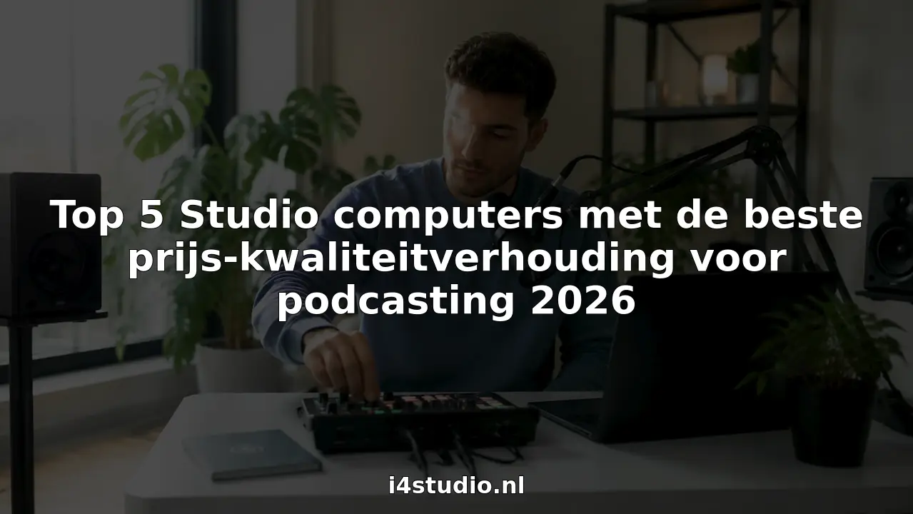 Top 5 des ordinateurs de studio offrant le meilleur rapport qualité-prix pour le podcasting en 2026 10 Een podcaster stelt de geluidsapparatuur af in zijn eigen studio aan huis.