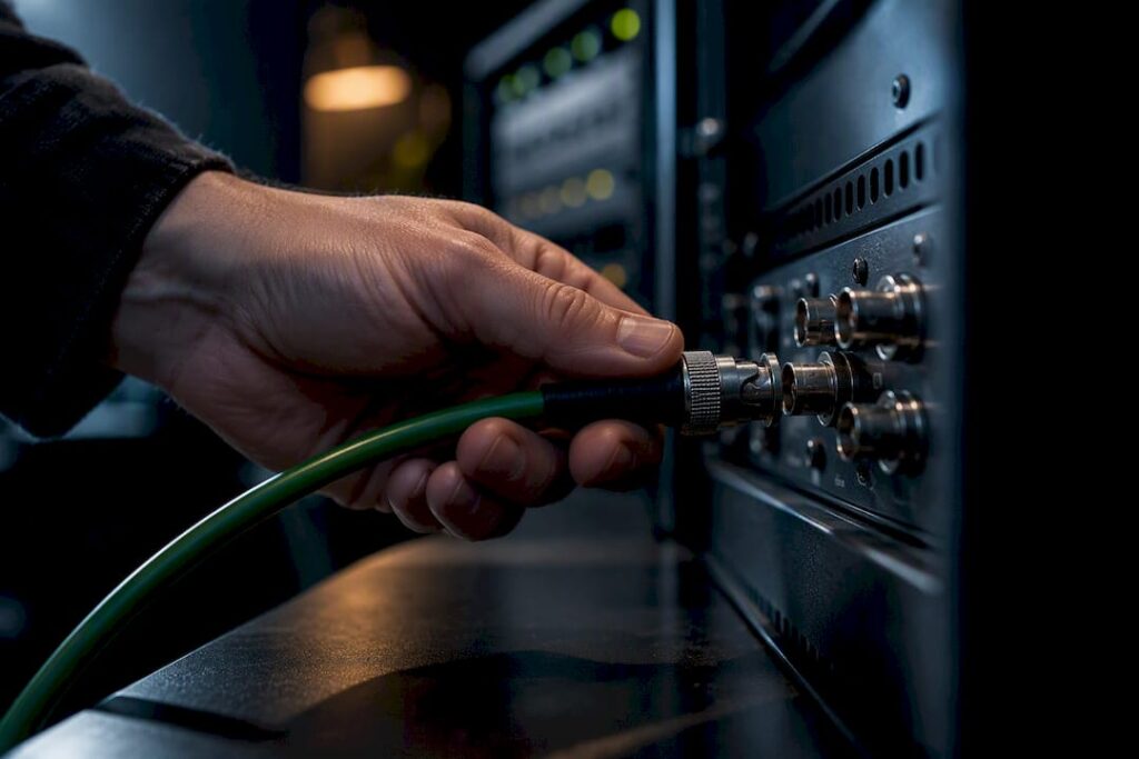 Câble BNC connecté pour la synchronisation en studio